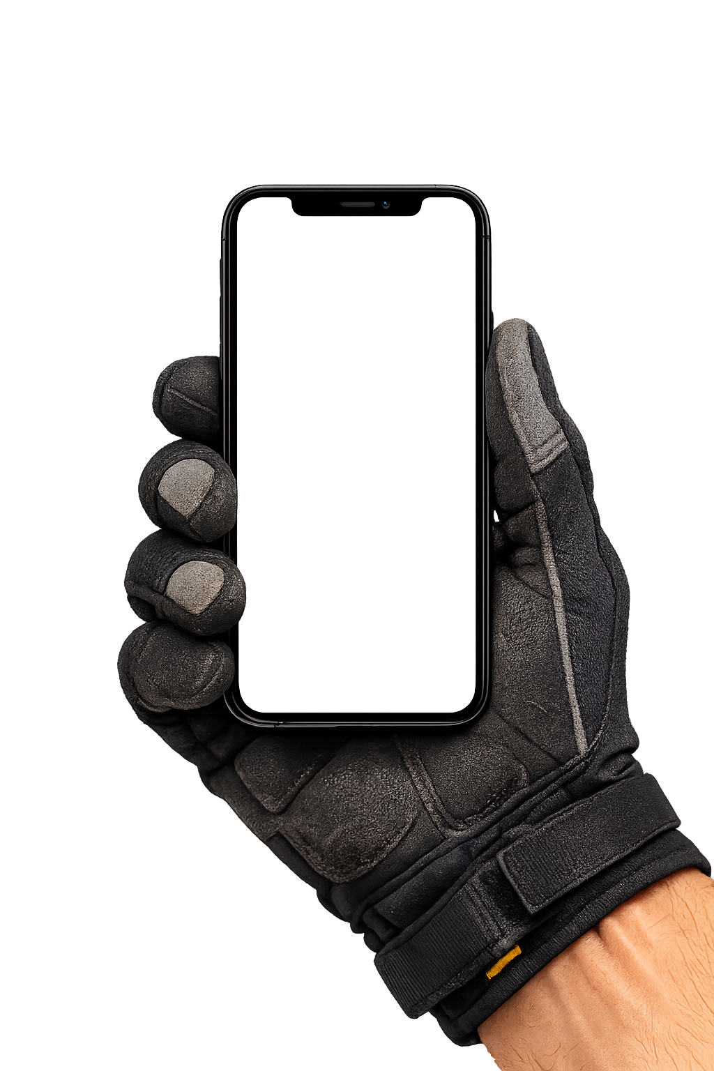 Gloved field operator holding a smartphone with the CertaQ Logbook open, showing BOD5, SVI, and MLSS lab entries on screen